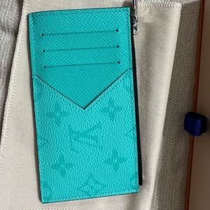SOLD Louis Vuitton Taigarama coin card holder miami green